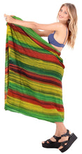 Cargar imagen en el visor de la galería, LA LEELA Swimsuit Cover-Up Sarong Beach Wrap Skirt Hawaiian Sarongs for Women Plus Size Large Maxi FI
