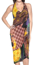 Load image into Gallery viewer, la-leela-women-bikini-cover-up-wrap-dress-swimwear-sarong-digital-one-size