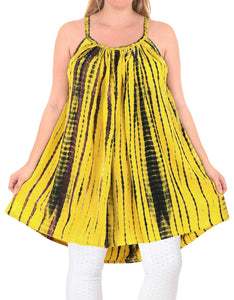 Women's Beachwear Loose Fit Plus Size Light Blouse Tunic Casual Yellow 14 - 16W