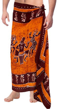 Load image into Gallery viewer, LA LEELA Hand Batik Beachwear Cover ups Hawaiian Wrap Mens Sarong Swimwear