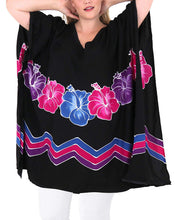 Load image into Gallery viewer, Women Beachwear Loose Fit Plus Size Blouse Loose Casual Casuals Black 14 - 18