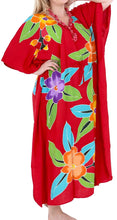 Load image into Gallery viewer, Women&#39;s Beachwear Sleeveless Rayon Cover up Dress Casual Caftans Multi  Red