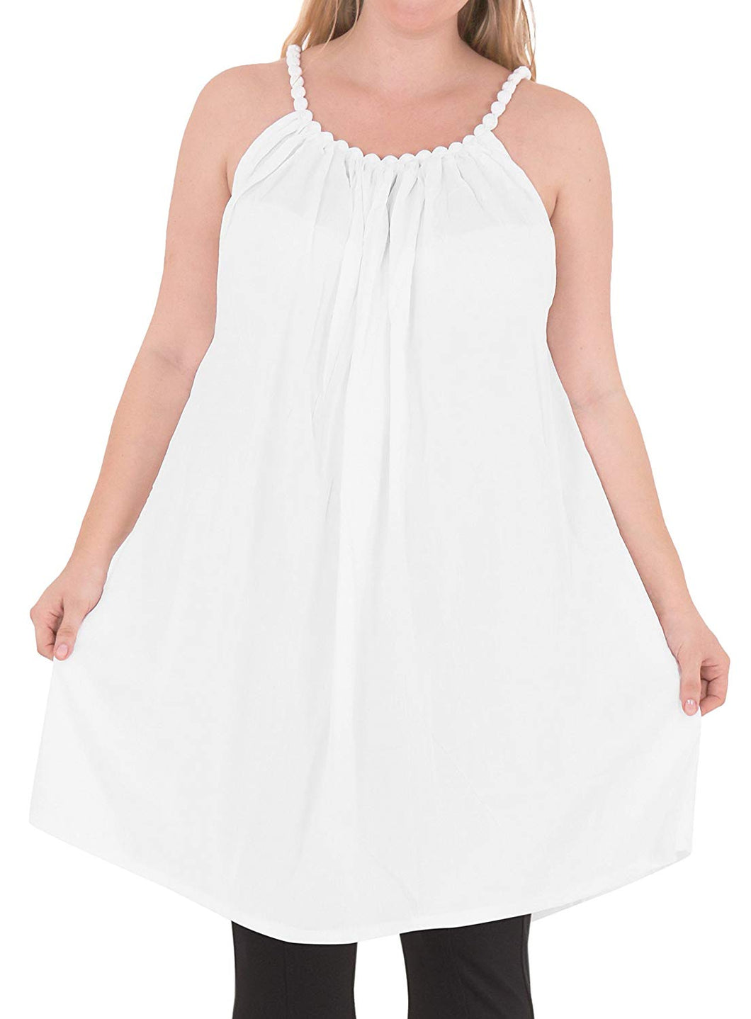 Women's Beachwear Plus Size Lounger Kimono Blouse Bikini Cover ups Dresses White