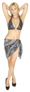 LA LEELA Women Beachwear Mini Sarong Bikini Cover up Wrap Dress Printed