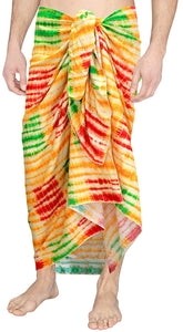 LA LEELA Authentic Rayon Mens Lightweight Beach Towel Swimwear Hawaiian Wrap Pareo Sarong