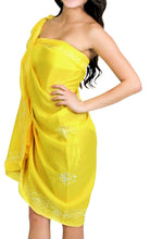 Load image into Gallery viewer, LA LEELA Women Beachwear Sarong Bikini Cover up Wrap Dress Solid 1 ONE Size