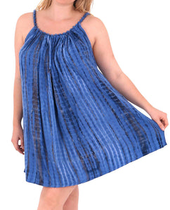 Women's Designer Sundress Beachwear Evening Plus Size Casual Cover ups TOP Blue