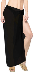 LA LEELA Beach Bikini Cover up Wrap Women Bathing Suit Sarong Solid 4 Plus Size