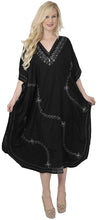 Load image into Gallery viewer, la-leela-rayon-6-solid-womens-kaftan-nightgown-beachwear-cover-up-dress