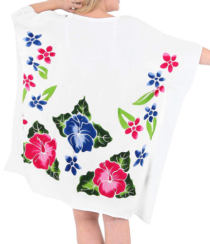 Women's Beachwear Evening Plus Size Blouse Loose Casual Cover ups Dresses White