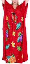 Load image into Gallery viewer, Women&#39;s Beachwear Sleeveless Rayon Cover up Dress Casual Caftans Multi Red