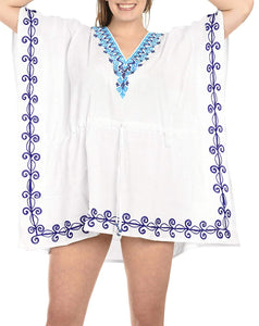 LA LEELA Swimwear Swimsuit Beach Bikini Cover up Women Summer Dress Embroidery
