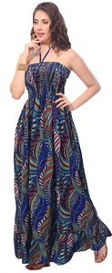 la-leela-soft-printed-wedding-tunic-long-women-dress-blue-2712-one-size
