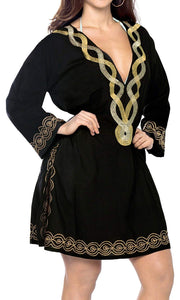 LA LEELA Rayon 01 Solid Women's Caftan Kimono Nightgown Beachwear Cover up Dress