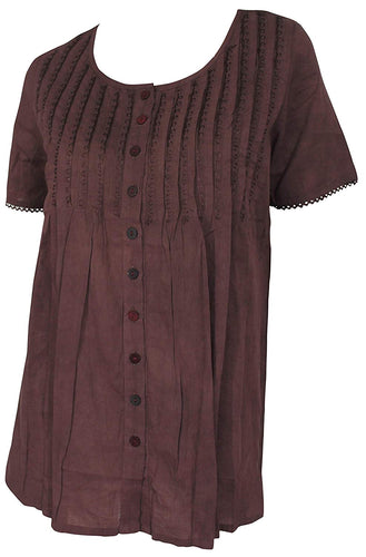 LA LEELA Everyday Essentials Women's Hawaiian Embroidery Cover up Solid Plain Cover up