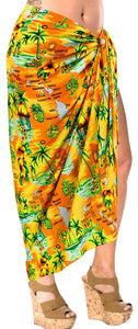 LA LEELA Women Beachwear Bikini Wrap Cover up Pareo Bathing Suit 11 Plus Size