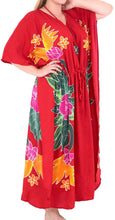 Load image into Gallery viewer, Womens Beachwear Swimwear Rayon Evening Aloha Caftan Loose Cover ups Red