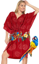 Load image into Gallery viewer, Bikini Cover up Dress Aloha Drawstring V Neck Swimsuit Womens Caftans BeachWear