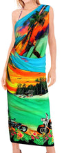 Load image into Gallery viewer, LA LEELA Women Bikini Cover up Wrap Dress Swimwear Sarong Digital Plus Size