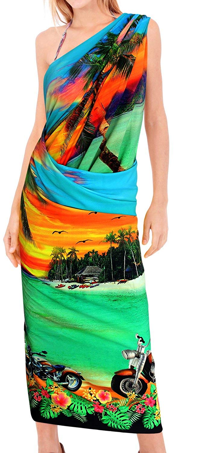 LA LEELA Women Bikini Cover up Wrap Dress Swimwear Sarong Digital Plus Size | Beach Hawaiian Shirts, Sarongs, Dresses, Caftans, Kaftans, Cardigans, Kimonos for Men & Women LA LEELA Women Bikini Cover up Wrap Dress Swimwear Sarong Digital Plus Size | Beach Hawaiian Shirts, Sarongs, Dresses, Caftans, Kaftans, Cardigans, Kimonos for Men & Women