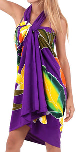 LA LEELA Swimsuit Cover-Up Sarong Beach Wrap Skirt Hawaiian Sarongs for Women Plus Size Large Maxi EJ