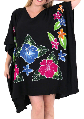 Women's Beachwear Evening Plus Size Blouse Loose Casual Cover ups Dresses Black