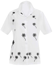 Load image into Gallery viewer, women-hawaiian-shirt-blouses-embroidered-casual-workwear-short-sleeve-dress-top
