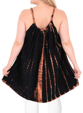 Load image into Gallery viewer, La Leela Beachwear Loose Fit Plus Light Blouse Tunic Top Casual Black 14 - 16W
