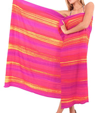 Cargar imagen en el visor de la galería, LA LEELA Swimsuit Cover-Up Sarong Beach Wrap Skirt Hawaiian Sarongs for Women Plus Size Large Maxi FI