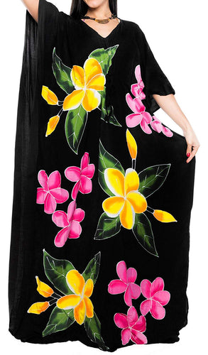 Women's Beachwear Sleeveless Rayon Cover up Dress Casual Caftans Multi Black