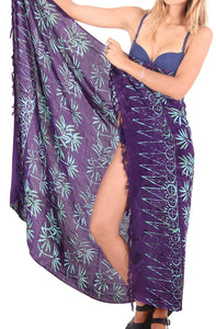 LA LEELA Womens Beach Swimsuit Cover Up Sarong Swimwear Cover-Up Wrap Skirt Plus Size Large Maxi FO