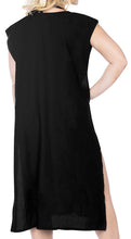 Load image into Gallery viewer, la-leela-rayon-solid-hawaiian-beach-cover-up-osfm-8-14-m-l-black_6321