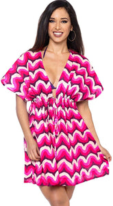 LA LEELA Bikini wear Swimsuit Beach Cardigan Cover-ups Women Dress Digital