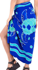 LA LEELA Swimsuit Cover-Up Sarong Beach Wrap Skirt Hawaiian Sarongs for Women Plus Size Large Maxi EA