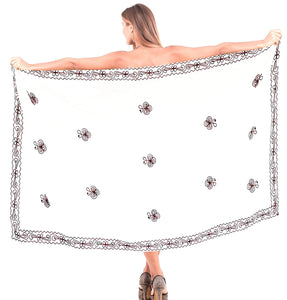 LA LEELA Women's Beach Bikini Cover up Wrap Bathing Suit Sarong Solid ONE Size