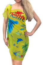 Load image into Gallery viewer, LA LEELA Women Beachwear Bikini Wrap Cover up Swimsuit Dress Sarong 30 ONE Size