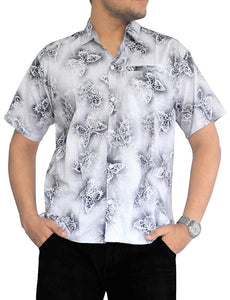 LA LEELA Shirt Casual Button Down Short Sleeve Beach Shirt Men Pocket Brasso 3