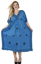 Load image into Gallery viewer, la-leela-rayon-solid-womens-kaftan-style-beachwear-cover-up-nightgown-dress