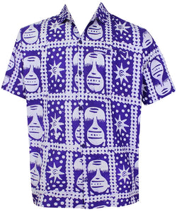 LA LEELA Shirt Casual Button Down Short Sleeve Beach Shirt Men Pocket Batik 24
