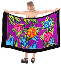 Cargar imagen en el visor de la galería, LA LEELA Swimsuit Cover-Up Sarong Beach Wrap Skirt Hawaiian Sarongs for Women Plus Size Large Maxi EJ