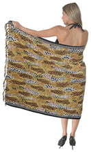 Load image into Gallery viewer, la-leela-soft-light-swimwear-pareo-long-suit-sarong-printed-72x42-brown_6167
