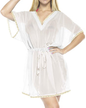 Load image into Gallery viewer, LA LEELA Bikini wear Swimsuit Beach Cardigan Coverup Women Dresses Embroidery