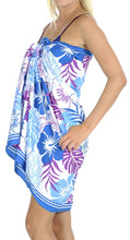 Load image into Gallery viewer, la-leela-soft-light-scarf-dress-bikini-wrap-sarong-printed-72x42-purple_5616