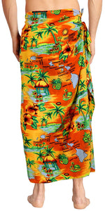 Beach Wear Mens Sarong Pareo Wrap Cover ups Bathing Suit Bamboo Towel Swimwear