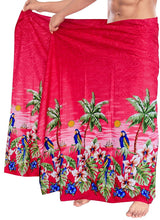 Load image into Gallery viewer, LA LEELA Beach Wear Mens Sarong Pareo Wrap Cover ups Bathing Suit Resort Towel Swimming