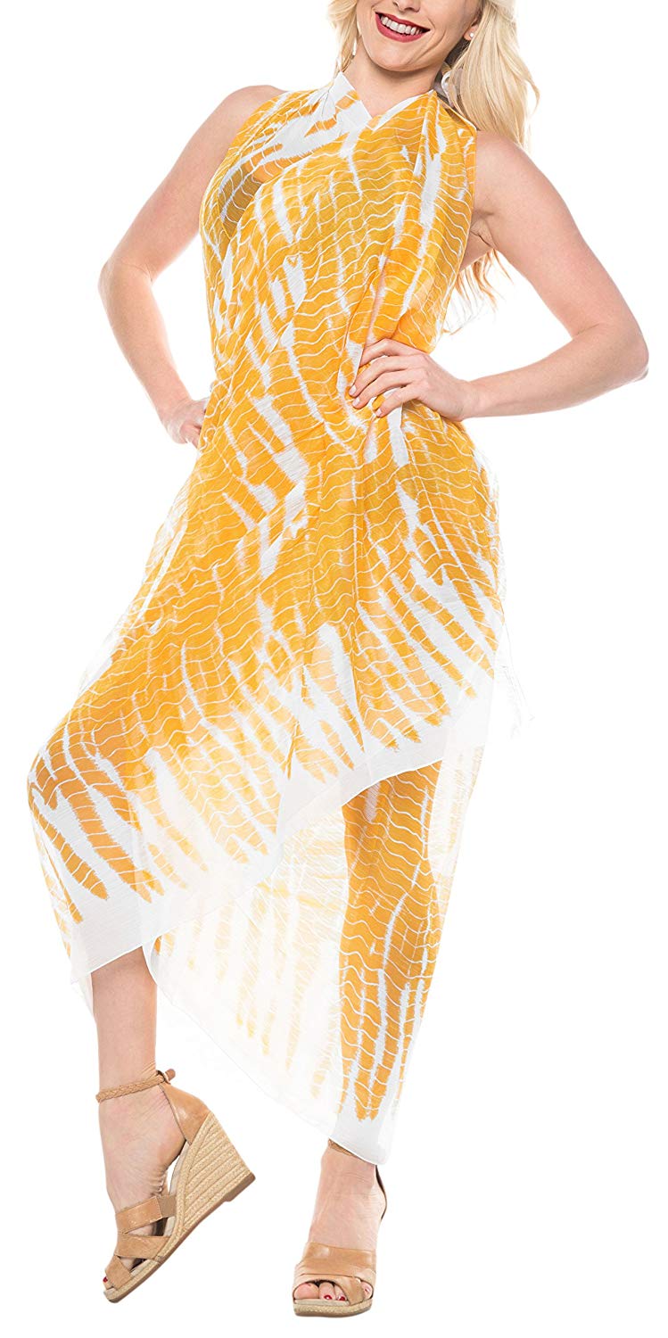 LA LEELA Women's Beachwear Bikini Wrap Cover up Swimsuit Dress Sarong 9 ONE Size