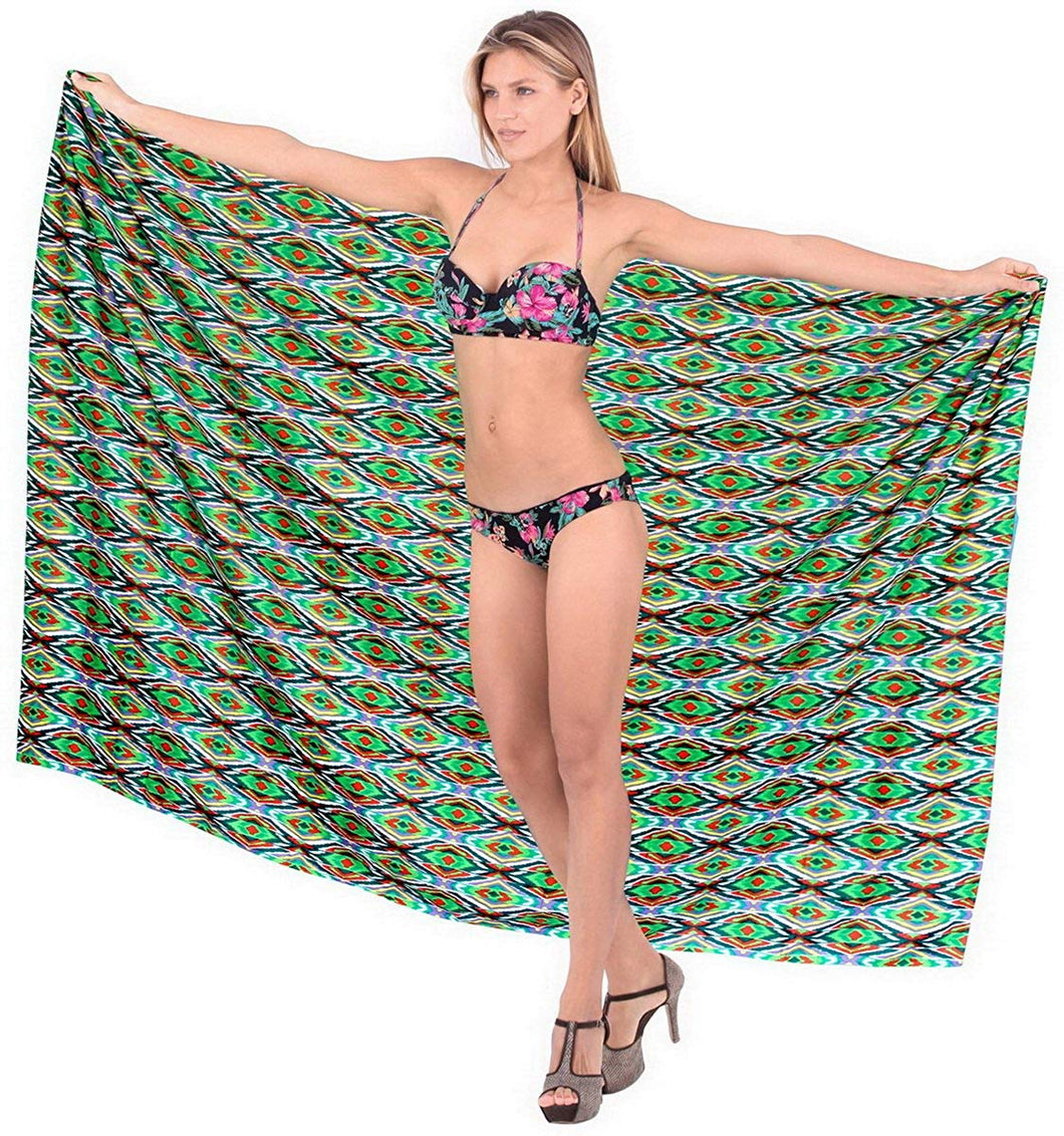 LA LEELA Beachwear Bikini Cover up Bathing Suit Wrap Pareo Women 18 ONE Size