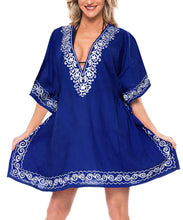 Load image into Gallery viewer, la-leela-swimsuit-beach-wear-embroidery-bikini-cover-up-women-summer-dress