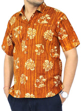 Load image into Gallery viewer, la-leela-shirt-casual-button-down-short-sleeve-beach-shirt-men-embroidered-8