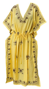 LA LEELA Rayon Solid 2 Women's Kaftan Kimono Nightgown Dress Beachwear Cover up